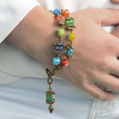 Colorful Bracelet, 70s Vibes, Murano Glass Jewelry, Rainbow Bracelet, Sweet Romance, Festival Jewelry, Boho Bracelet, Bridal Bracelet, Jewelry Boho