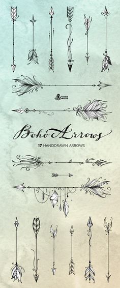 an old book cover with arrows and feathers on the front, in blue watercolor