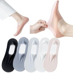 PRICES MAY VARY. Size:These women's non-slip socks are suitable for shoe size 4-9.Different color combinations of socks, so that you have more choices. NON-SLIP GRIP: Women's socks have a thick and wide silicone gasket to prevent the back from slipping and ensure a comfortable fit! Breathable Fabric: Mesh 95% nylon,5% spandex,sole 95% cotton,5% spandex.The material of the bottom of the socks is high-quality cotton, which will take good care of your feet.The no ankle, no show socks for women are Silk Socks, Flats Boat, Non Slip Socks, Invisible Socks, Business Shoes, Liner Socks, Kinds Of Shoes, No Show Socks, Socks And Hosiery