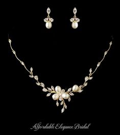 Freshwater Pearl and CZ Gold Plated Wedding Jewelry Set Elegant Pearl Bridal Sets With Pearl Drop, Wedding Necklaces For Bride Gold, Bridal Jewelry Diamond, 4 Necklace, Rose Gold Wedding Jewelry, Wedding Jewelry Set, Bridal Jewelry Set, Pearl Jewelry Wedding, Gold Wedding Jewelry