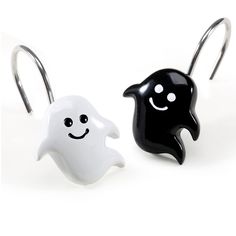 PRICES MAY VARY. HALLOWEEN SHOWER CURTAIN HOOKS - Cute black and white elves decorative shower curtain hooks rings for halloween theme, Exquisite hand-painted ghost shower curtain rod Hooks set of 12 pieces ANTI-RUST STAINLESS STEEL SHOWER CURTAIN RINGS - The CHICTIE black white nightmare decorative shower curtain hooks are made of rustproof material that won’t tarnish or warp over time, adorable Halloween-themed shower hooks hooks for fun party supplies STURDY DURABLE SHOWER HOOKS - CHICTIE Pre Curtains Rods, Curtain Rod Hooks, Cute Shower Curtains, Funny Shower Curtains, Halloween Shower Curtain, Curtain Hangers, Shower Rings, Shower Rods, Metal Bathroom