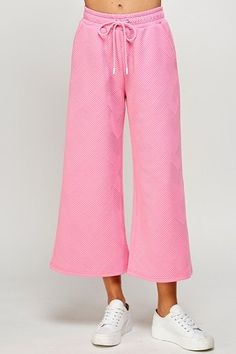 Comfortable Loungewear, Cropped Flare Pants, Cropped Wide Leg Pants, Travel Pants, Wide Pants, Bubblegum Pink, Matching Top, Short Rompers, New Arrival Dress