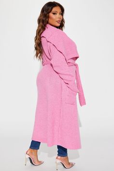 Available In Black And Pink. Cardigan Sweater Collar Pockets Belted Long Sleeve 99% Polyester 1% Spandex Imported | Coziest Feeling Cardigan in Pink size Small by Fashion Nova Halloween Top, Sweater Jumpsuit, Pocket Belt, Cozy Feeling, Jean Top, Pink Fashion, Sweater Cardigan, Women Clothes Sale, Fashion Nova