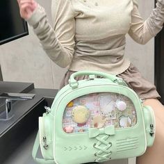 TAVIMART - Transparent Kawaii Cute Bow Shoulder Bags Luxury Design Y2k Fashion Ita Bag Casual Sweet Women Ins All Match Purses and Handbags Ita Bag, Bags Luxury, Cute Bow, Cute Bows, Y2k Fashion, Casual Bags, Purses And Handbags, Luxury Design, Shoulder Bags