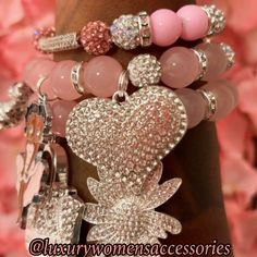 “LUX” Pink/Silver Betty Beaded Bracelet Set(set of 3) – Luxury Womens Accessories Bracelet Inspiration, Beautiful Beaded Bracelet, Wrist Jewelry, Budget Shopping, Arm Candy, Bracelet Set, Beaded Bracelet, Women's Accessories, Diva