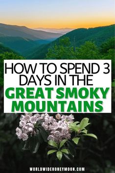 the great smoky mountains with text overlay that reads how to spend 3 days in the great smoky mountains