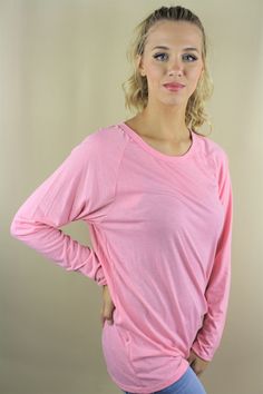 Package Price : $27.00Price Per Unit : $4.50Fabrication : 63% Polyester 33% Rayon & 4% SpandexColor : PinkMade in : USASize Ratio : S-M-L / 2-2-2Package : 6 Per PackCare Instruction:- Hand wash with cold water- Do Not Bleach- Hang or Line Dry* Model is wearing : Medium* Model's Height : 5'4 (162 cm) Wholesale Boutique Clothing, Boutique Wholesale, Basic Long Sleeve, Basic Tops, Wholesale Clothing, Black Friday Sale, Boutique Clothing, Fashion Boutique, Women Long Sleeve