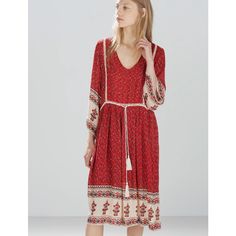 Zara Trafaluc Floral Boho Print Midi Dress V-Neck Flowy Peasant Red/Cream Nwt Style # 7521/270 Color: Red/ White Size: Medium Details/Features: V-Neck Long Sleeve Boho Style Midi Dress Lightweight, Flowy Fabric Cinchable Drawstring Waist Materials & Care: 100% Cotton Machine Wash Cold New With Tags Bundle And Save! Hippy Fashion, Boho Mama, Bohemian Floral Dress, Boho Print Dress, Wardrobe Wishlist, Cottagecore Dress, Ethnic Dress, Peasant Dress, Buy Buy