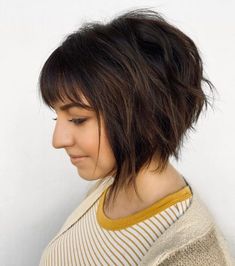 Neck Length Hair Cuts, Neck Length Hair, Layered Thick Hair, A Line Haircut, Layered Haircuts With Bangs, Layered Curly Hair, Hairstyles For Layered Hair