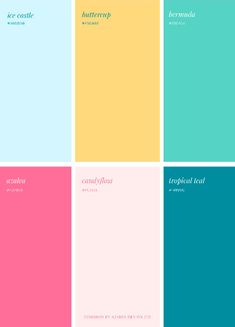 four different color palettes with the names of each type