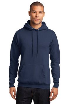 Port & Company ® - Core Fleece Pullover Hooded Sweatshirt. PC78H - NAVY - S | Port & Company - Core Fleece Pullover Hooded Sweatshirt in Navy Blue Size Small Heat Transfer Vinyl Shirts, Tshirt Printing Business, Tshirt Printing, Vinyl Shirts, Work Wear Women, Zip Sweatshirt, Pullover Sweatshirts, Heat Transfer Vinyl, Jack Jones