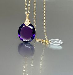 Gorgeous sparkly Amethyst pendant necklace. The purple Amethyst pendant is eye-clean and reflects lights beautifully. The oval faceted pendant is attached to a gold-filled bail and suspended on a 14k gold fill chain. The necklace is elegant and has a lux look. * AAA+ Flawless Amethyst (21ct) * Pendant size(with the bail): 30x18 mm * Metal: 14K gold-filled * Necklace length : 46 cm / 18 inc Solid gold, 14K gold-filled, sterling silver are my materials of choice, I love working with these beautifu Elegant Purple Oval Pendant Necklace, Fine Jewelry Amethyst Oval Pendant, Purple Gemstone Oval Pendant Necklace, Purple Gemstone Necklace With Oval Pendant, Elegant Faceted Purple Crystal Necklace, Elegant Purple Faceted Crystal Necklace, Purple Oval Pendant Birthstone Jewelry, Purple Amethyst Oval Pendant Necklace, Elegant Round Amethyst Crystal Necklaces