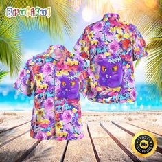 "Gengar Summer Flowers OutfitsSummer Pokemon Hawaiian Shirt The product is from Brutifulstore . T-Shirt has all sizes and colors Black, Sport Grey, Wh... Halloween Pokemon, Tropical Colors, Pink Light, Summer Flowers, Hawaiian Shirt, High Definition, Black Color, Light Pink, Pokemon