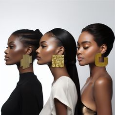 Fashion Jewelry Editorial, Ring Photoshoot, African Women Painting, Luxurious Earrings, Jewelry Store Design, Bold Earrings, Luxury Earrings