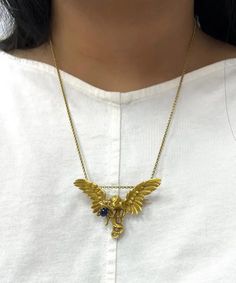 Sapphire 18k Yellow Gold Bird Pendant Necklace For Sale at 1stDibs Bird Motif, Bird Pendant, Sapphire, Yellow Gold, Pendant Necklace, Pendant, Yellow, For Sale, Gold