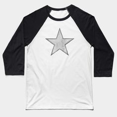 a white and black shirt with a star on it