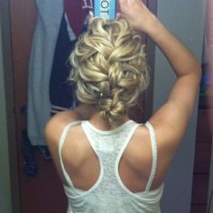 Messy French Braid Bun. Messy French Braid, French Braid Bun, Messy French Braids, Bridesmaids Hairstyles, Braid Bun, Curl Hair, French Braid