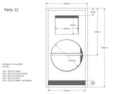 a drawing of a door with measurements for it