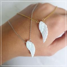 This exquisite angel wing necklace has detailed carving to catch light in every direction. Pick from gold-plated or sterling silver options. Each necklace is adjustable to 15, 16, or 17 inches in length. Just added - turn this gorgeous angel wing into a bracelet - sterling silver, gold plated, or rose gold plated beads available. All items are come from a smoke-free studio, and most importantly, they're made with OurWholeHeart❤︎ ------------------------------------------------------------------- Adjustable Wing-shaped Jewelry For Gifts, Adjustable Wing-shaped Jewelry Gift, Spiritual Angel Wings Jewelry For Gifts, Spiritual Angel Wings Necklace As A Gift, Spiritual Winged Jewelry For Gift, Engraved Wing-shaped Jewelry For Gifts, Engraved Wing-shaped Jewelry Gift, Angel Wings Pendant Jewelry Gift, Sterling Silver Gold Angel Wings Jewelry