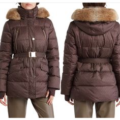 New! Never Worn! Excellent Quality! My Body Measurements: Height:5’3" Weight:105lbs, Bust: 32b, Shoe Size: Adidas 6, Steve Madden 7 Clothes Size: 0/1, Xs/S, 23/24 Michael Kors Puffer Jacket, Puffer Jacket Women, Body Measurements, Brown Gold, Puffer Jacket, Size Clothing, Steve Madden, Faux Fur, Puffer