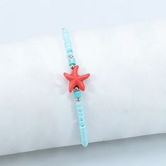 Material: Glass/Colored Glaze Fashion Element: XINGX Style: Pastoral Style Beach Surfing, Bead Bracelets, Ocean Beach, Watch Necklace, Ring Bracelet, Starfish, Glaze, Surfing, Beaded Bracelets