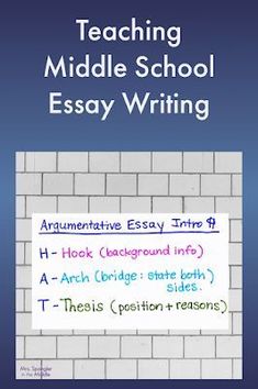 a whiteboard with writing on it and the words teaching middle school easy writing written in blue