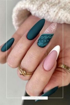 Winter Nail Inspiration: The nail design by this artist is a wintergreen delight. This is all you need underneath the tree. See more inspiration and Classy Christmas Nails on our Winter Nail Board and blog. Lavender Syrup