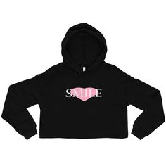 Smile Crop Top Hoodie Lgbtq Clothing, Queer Fashion, Shoulder Cut, Cropped Hoodie, Unisex Design, Lifestyle Brands, Nicaragua