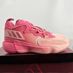 Adidas Pink Dame 7 Extply D.O.L.L.A Roston Basketball Size 7m/8w New In Box 100 Authentic *** Listing As A Women’s 8 Because That’s The Best Fit Imo But, Know Your Size In This Style! Pink Low-top Running Shoes With Removable Insole, Casual Pink Adidas Basketball Shoes, Adidas Pink Basketball Shoes For Streetwear, Adidas Low-top Pink Basketball Shoes, Adidas Pink Low-top Basketball Shoes, Pink Low-top Adidas Basketball Shoes, Adidas Pink Sporty Basketball Shoes, Adidas High-top Pink Basketball Shoes, Barbie Core