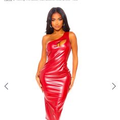 Red Hot Bodycon Dress New Never Worn Trendy Faux Leather Party Dress, Trendy Faux Leather Dress For Party, Faux Leather Bodycon Party Dress, Trendy Red Bodycon Dress For Party, Trendy Red Bodycon Party Dress, Red Trendy Bodycon Dress For Night Out, Dresses Glamour, Leather Midi Dress, Leather Clothes