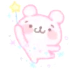 a drawing of a teddy bear holding a star