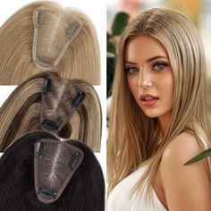 Free Part Women Topper 100% Human Hair Top Toupee Piece Clip in REMY Hairpiece W Wig Styling Tutorial, Real Human Hair Extensions, Remy Hair Extensions, Remy Human Hair Extensions, 100 Remy Human Hair, Hair Toppers, Real Human Hair, Remy Human Hair, Remy Hair