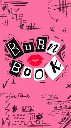 a pink book cover with black and white writing on it, including the words burb book