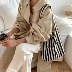 Bird in Bag - New color-collision striped canvas bag fashion shoulder bag female casual bag Cell Phone Pouch, Commuter Bag, Street Trends, Phone Pouch, Trend Style, Bird In Bag, Bag Fashion, Olivia Mark, Casual Bags