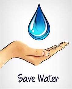 a hand holding a blue water drop with the words save water written on it and an image of a person's hand