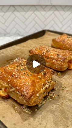 some food that is sitting on a pan