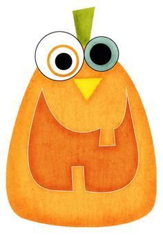 an orange bird with big eyes and a green beak