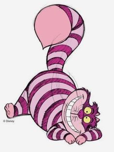 a pink and purple striped cat laying on its back with it's eyes open