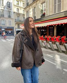 Brown Double Faced Jacket Outfit, Zara Jacket Outfit, Professor Outfits, Dark Brown Jacket, Winter Mode, Outfit Trends, Fall Fits, Winter Fits, Brown Jacket