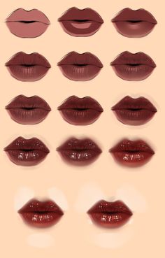 the different types of lips are shown in this image, and there is no image to describe