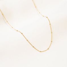 Dainty Satellite Chain Necklace | Simple & Dainty Satellite Necklace, Flower Ear Cuffs, Dainty Initial Necklace, Love Knot Ring, Layering Necklaces, Stacked Necklaces, Necklace Simple, Gold Filled Ring, Everyday Necklace