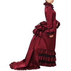 PRICES MAY VARY. Features: victorian square collar, neck cowl collar, puff sleeve, back bustle hoop skirt Buttons closure in front and back lacing up, short front and back tail bustle dress, ruffle ball gown Reenactment bustle skirt ball gown skirt Women Renaissance Victorian Bustle Skirt Ruffle Skirt Victorian renaissance bustle skirt, victorian ruffle skirt, renaissance petticoat, medieval gown crinoline skirt for women Perfect for matching with steampunk corsets and accessories; Suitable for Bustle Dress Pattern, Ruffle Ball Gown, Victorian Bustle Dress, Midevil Dress, Womens Medieval Dress, Victorian Fashion Women, Victorian Bustle, Edwardian Costumes, Crinoline Skirt