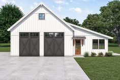 this is an artist's rendering of a two - car garage