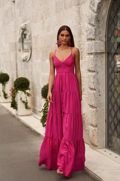 Shop online for the Karmia Pink Maxi Dress. Free Shipping to select countries. Buy Now, Pay Later - USA, AUS, UK, NZ & CA. Alamour The Label, Mediterranean Summer, Ayers Rock, Summer Wedding Outfit Guest, Pink Maxi, Long Summer Dresses, Pink Maxi Dress, Guest Outfit, Long Sleeve Midi Dress