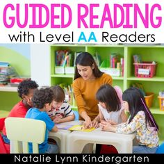 the cover of guided reading with level aa readers by natalie lynn kindergartn