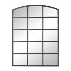 an arched mirror with many squares on it