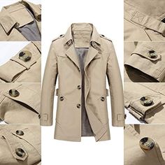 Stay stylish and warm in this windbreaker trench coat. Crafted with a notched lapel, it features a lightweight and water-resistant design. Keep dry in wet weather and beat the chill with this fashionable trench coat. 96.5% Cotton, 3.5% Viscose Cotton lining Button closure Hand Wash Only Size Chest Waist XXS 29 - 31 27 - 29 XS 30 - 32 28 - 30 S 34 - 36 30 - 32 M 38 - 40 32 - 33 L 42 - 44 33 - 34 XL 46 - 48 36 - 38 2XL 48 - 50 40 - 42 3XL 50 - 52 44 - 48 Spring Single Breasted Outdoor Outerwear, Lapel Collar Outerwear For Spring Outdoor, Business Long Raincoat For Fall, Long Business Raincoat For Fall, Spring Outerwear With Lapel Collar For Outdoor, Spring Outdoor Outerwear With Lapel Collar, Single Breasted Long Outdoor Coat, Single Breasted Long Coat For Outdoor, Single-breasted Long Outdoor Coat