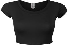 Summer Crew Neck Solid Color Crop Top, Summer Crew Neck Crop Top In Solid Color, Casual Stretch Solid Color Crop Top, Casual Fitted Crop Top, Casual Fitted Solid Color Crop Top, Casual Fitted Crop Top In Solid Color, Basic Solid Cropped Top, Basic Solid Cropped Crop Top, Casual Black Scoop Neck Crop Top