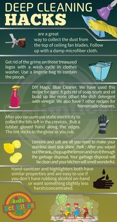 a poster with instructions on how to use cleaning hacks