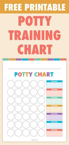 potty training chart with the text free printable